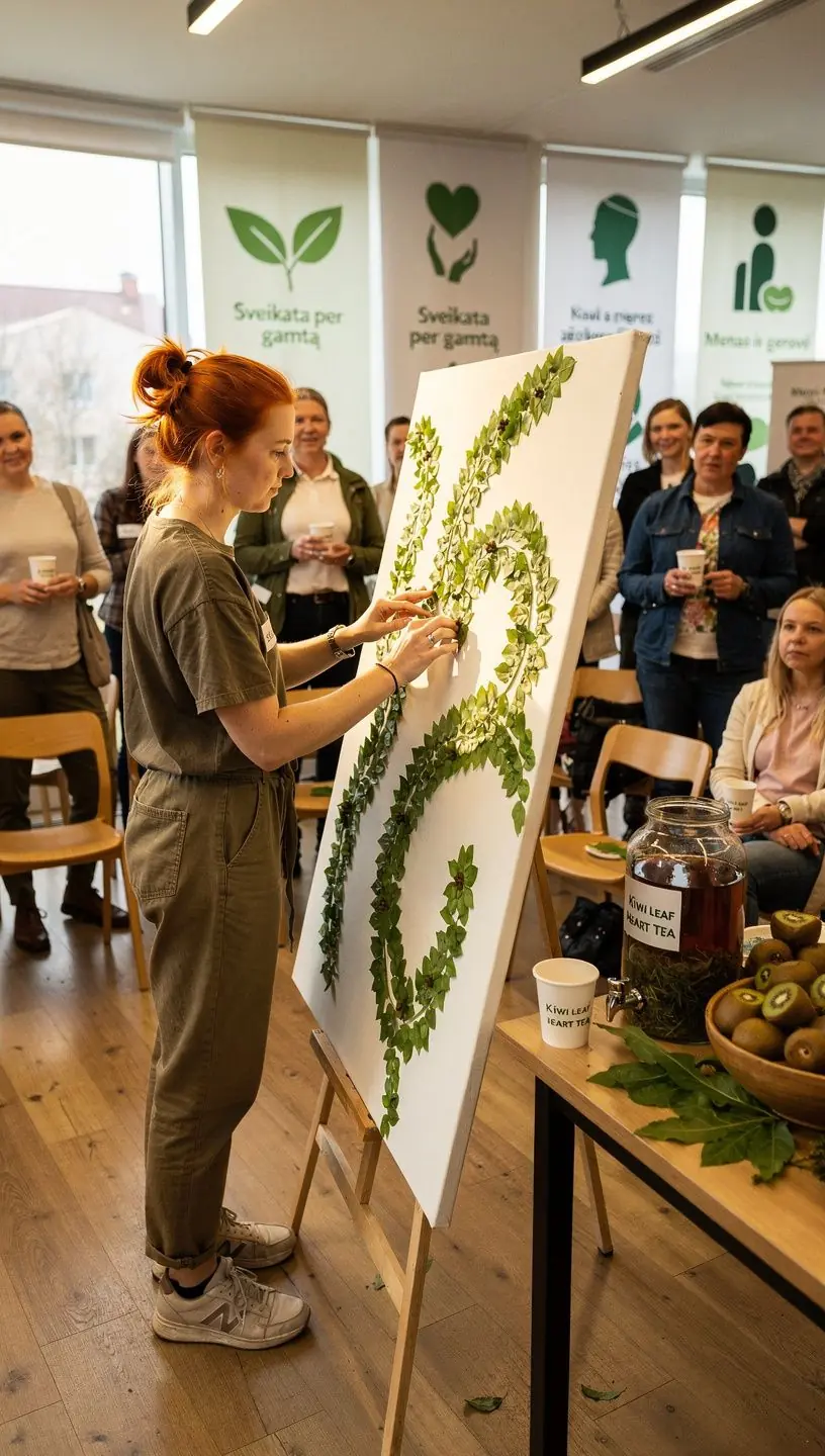 Žalioji arbata su kiwi lapais, skatinanti sveiką kraujospūdį.