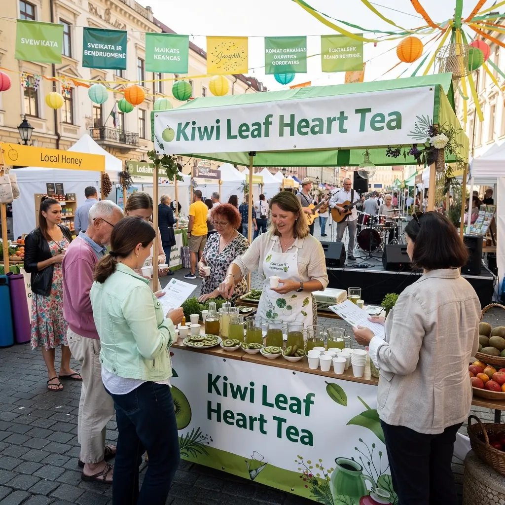 Kiwi lapų širdies arbata, pilna vitaminų, skirta spaudimo palaikymui.