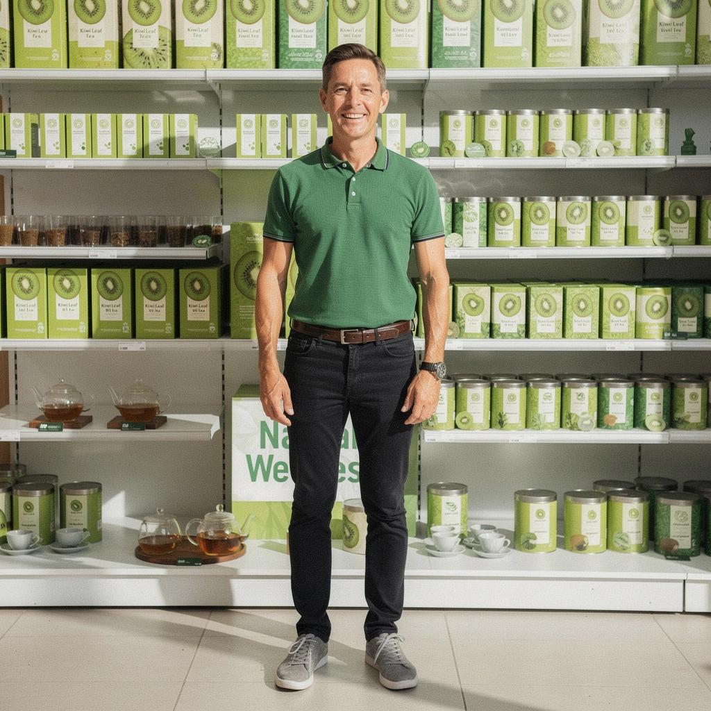 Žalioji arbata su kiwi lapais, suteikianti ramybės ir pusiausvyros.